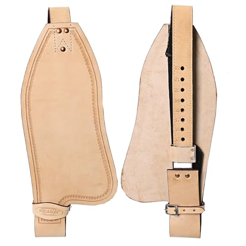 HILASON Leather Saddle Replacement Fender Pair with Hobble Straps, Genuine Skirting Leather Stirrup Leathers, 2 Inch Wide - color: Tan
