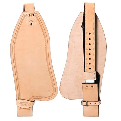 HILASON Leather Saddle Replacement Fender Pair with Hobble Straps, Genuine Skirting Leather Stirrup Leathers, 2 Inch Wide - color: Tan
