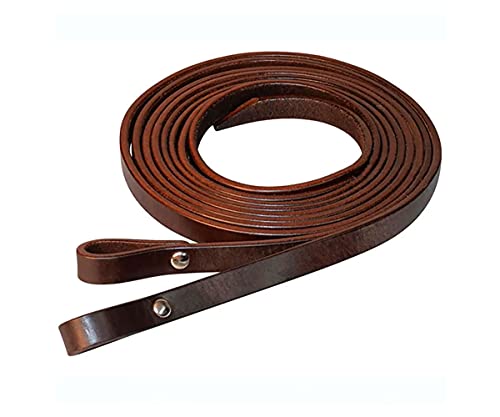 Circle Y Chicago Screw Smooth Leather Split Horse Reins - 5/8" Wide, 7' Long - color: Walnut