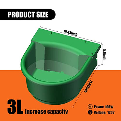 Automatic Heated Dog Waterer Bowl Feeder Constant Temperature Dispenser 3L Outdoor Thermal Bowl with Float Ball Valves for Pet Dog Horse Cattle Goat Sheep (Green) - color: Green