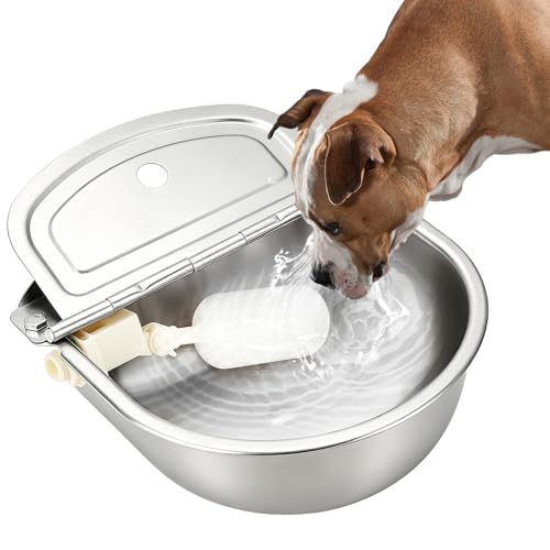 NATGAI Automatic Waterer Bowl with Float Valve, Stainless Steel