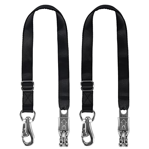 Rosemarie Adjustable Nylon Cross Tie, Trailer Tie for Horse Haulage with Panic Snap and Bull Snap - Adjusts from 48" to 86", 1" Wide