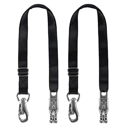 Rosemarie Adjustable Nylon Cross Tie, Trailer Tie for Horse Haulage with Panic Snap and Bull Snap - Adjusts from 48" to 86", 1" Wide