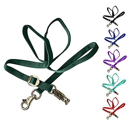 Majestic Ally Double Thick 36" to 72" Trailer Tie for Horse Haulage, Cross tie with Adjustable Buckle, Panic Snap and Bull Snap – 1" Wide by 36" to 72" Long (Hunter Green) - color: Hunter Green