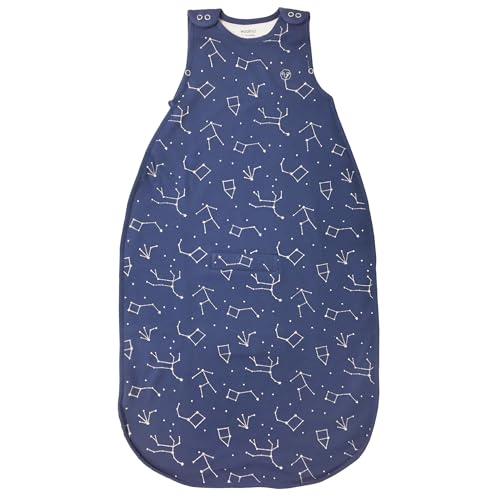 Woolino Toddler Sleeping Bag, 4 Season, Merino Wool and Organic Cotton, Baby Sleep Bag, 2-4 Years, Night Sky - color: Dark Blue