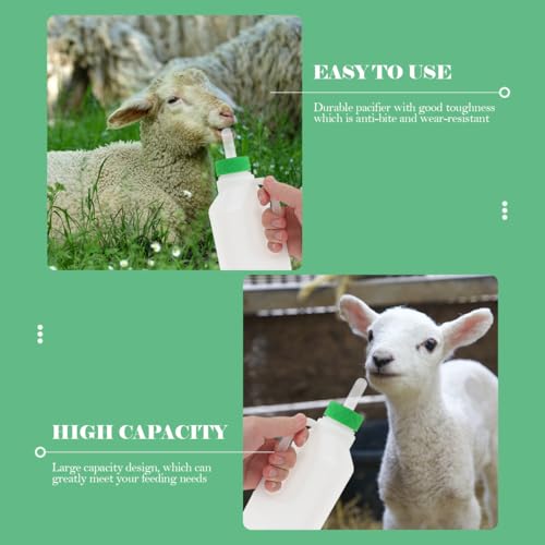 Angoily Lamb Feeding Bottle 29 oz Animal Feeding Bottle with 3 Nipples for Sheep Goat Kids and Calves Large Capacity Livestock Milk for Farm