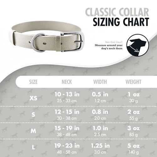 Tuff Pupper Heavy Duty Waterproof Dog Collar for Small, Medium & Large Dogs - color: Snow White