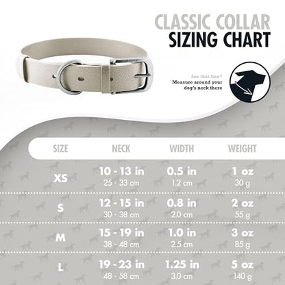 Tuff Pupper Heavy Duty Waterproof Dog Collar for Small, Medium & Large Dogs - color: Snow White