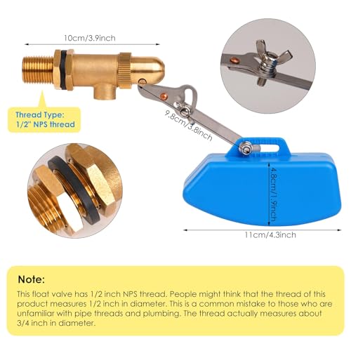 2 Pcs Brass Float Valve 1/2 Inch, Water Tank Float Valve Auto Fill - style: 1/2 Inch