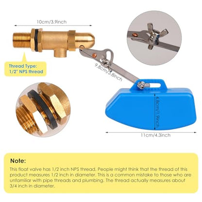 2 Pcs Brass Float Valve 1/2 Inch, Water Tank Float Valve Auto Fill - style: 1/2 Inch