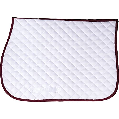 Dura-Tech White All Purpose Horse Saddle Pad | Versatile Use | Comfort Padding | Breathable Design | Secure Fit | Perfect Dimensions - color: WHITE MERLOT