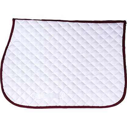 Dura-Tech White All Purpose Horse Saddle Pad | Versatile Use | Comfort Padding | Breathable Design | Secure Fit | Perfect Dimensions - color: WHITE MERLOT