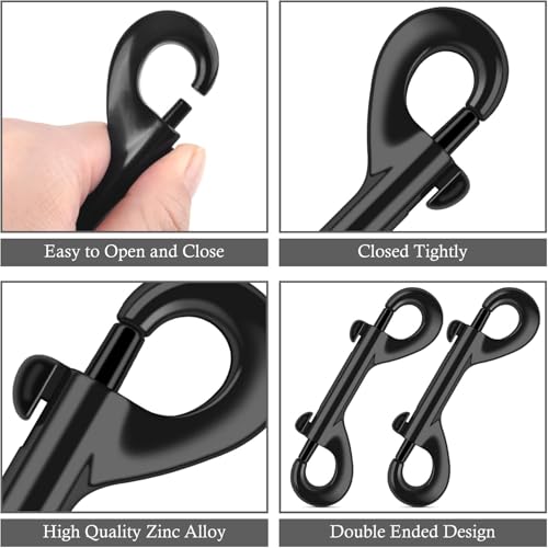 ERKOON Extra Large 4.7 inch Double Ended Bolt Snaps Hooks 220lbs Load Capacity Zinc Alloy Double Sided Clips Heavy Duty Trigger Snap for Dogs Leashes/Water Bucket/Horse Feed/Hammocks (25 Pack) - size: 25 Pack
