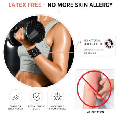 Latex Free Self Adhesive Bandage Wrap - 2 Inch x 5 Yards, 24 Pack - color: Black, size: 24 Count (Pack of 1)