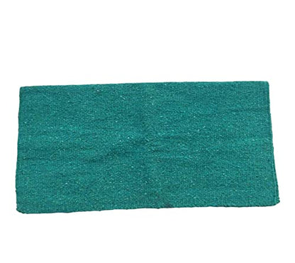Majestic Ally Solid Color 34"x 36" Traditional Acrylic Saddle Blanket with Hemline Edges-3.7 lbs (Turquoise) - color: Turquoise