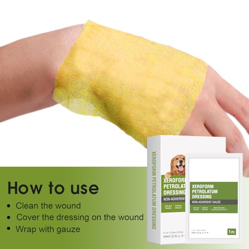 Non-Adherent Xeroform Petrolatum Dressing 5"x9", 25 Individual Pack, Soft Fine Mesh Gauze Patch for Wound Care, Burns, Lacerations, Skin Grafts & Surgical Incisions