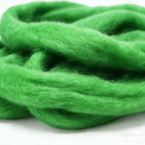 3.4oz Needle Felting Wool Jolly Green for DIY Needle Craft Enthusiasts - color: Jolly Green
