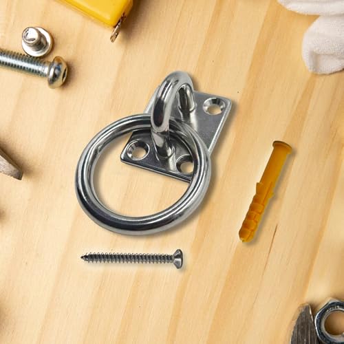 2Pcs M8*60 Stainless Steel Cross Tie Ring for Horse, Wall Mount Block Tie Rings for Horse Stall Stable Barn Supplies Equestrian Hitching Ring Hardware - size: Stainless Steel