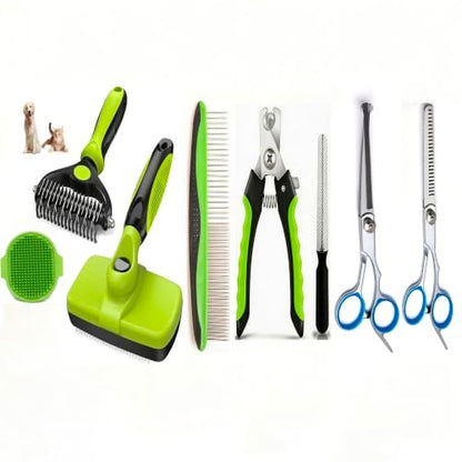 Dog Brush for Shedding,Deshedding Slicker Undercoat Rake Brush for Dog,8PCS - color: Green-8