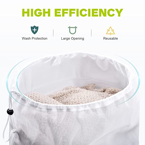 OTraki 2 Pack Mesh Laundry Bag 20x24 Inch Heavy Duty Laundry Fine Mesh Bags Dirty Clothes Drawstring Laundry Wash Bag Delicates Net Storage Travel Bag Don't Drying, Melting 140-176℉ White - size: 20 x 24 inch
