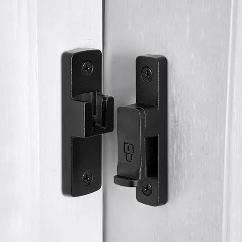 Matte Black 90 Degree Barn Door Lock ，Right Angle Door Lock Latch - color: Matte Black_90 Degree