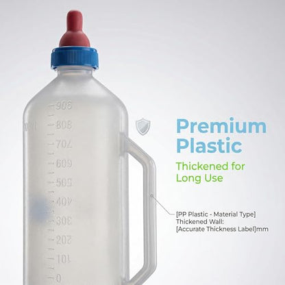 Goat Bottle, Feeding Bottle, Lamb Milk Bottle Portable, 1L Lamb Goat Milk Feeding Feeder Nursing Bottle with Handle Calf Bottle Baby Goat Supplies for Small Animal