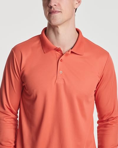3 Pack Mens Long Sleeve Polo Shirts Dry Fit Golf Work Casual Collared Tops - color: Set 4, size: Small