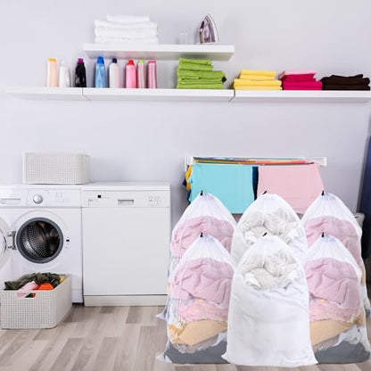 Berlune 1 Pc Large Mesh Laundry Bags - color: White