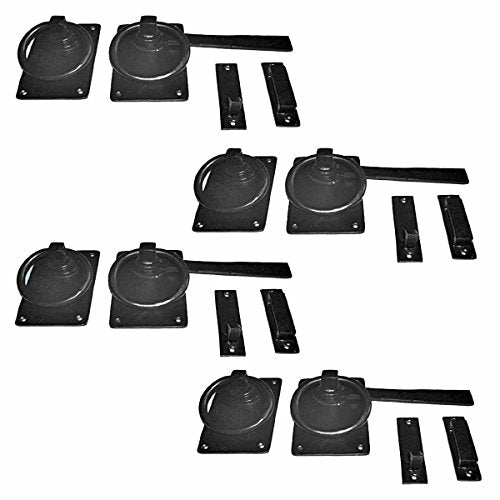 Black Wrought Iron Gate Ring Turn Latch Lock Set 6.5" W Light Duty Antique Latch Replica Pull Catch for Barn Doors Or Gates with Mounting Hardware Renovators Supply Manufacturing Pack of 4 - color: Black 6.5", size: Pack of 4