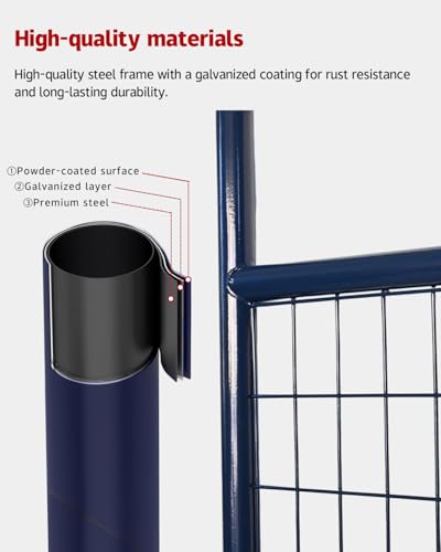 Farm Gate 4ft×50in, PVC-Coated Welded Steel Livestock Gate, Blue