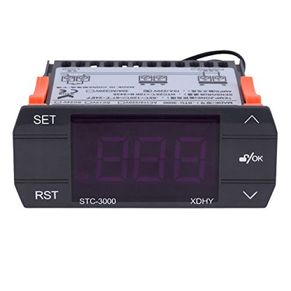 110V 220V Digital Temperature Controller Thermostat with External Sensor, Precision Control, Adjustable Setpoint Range 30°C to 300°C for Laboratory