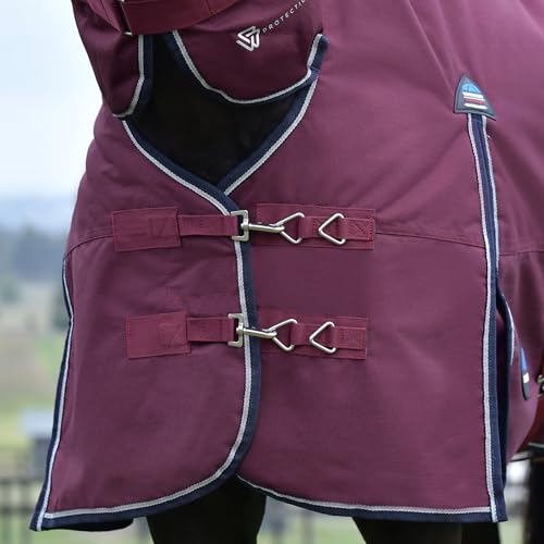 WeatherBeeta ComFiTec Essential Turnout Combo 220g, Burgundy/Navy, 75" - color: Burgundy/Navy, size: 75"