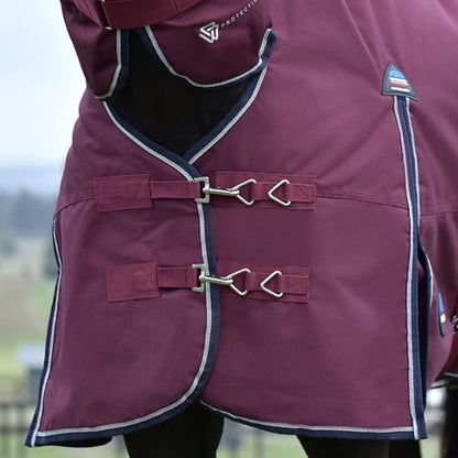 WeatherBeeta ComFiTec Essential Turnout Combo 220g, Burgundy/Navy, 75" - color: Burgundy/Navy, size: 75"