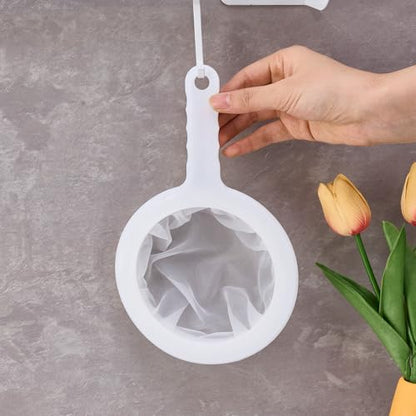 Food Juice Strainer, Yogurt Mesh Sieve, Fine Nylon Mesh Strainer, 100 Mesh Plastic Filter Spoon