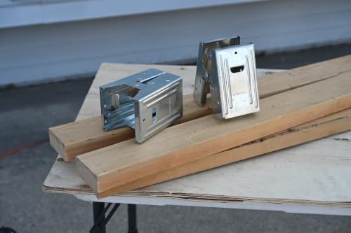 Century Drill & Tool 72990 Saw Horse Brackets | 400lbs weight capacity, Rust-resistant coating, Galvanized metal brackets, For use with standard 2x4 lumber - size: Set of 2