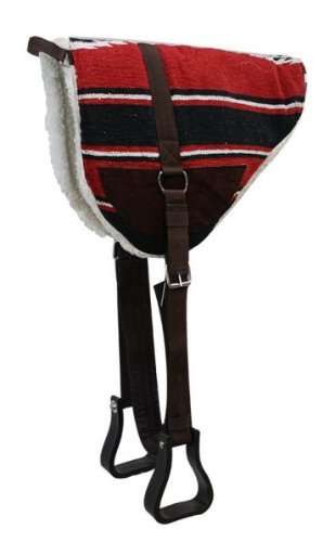 Showman Navajo Print Bareback Saddle Pad w/Fleece Bottom - color: Red