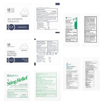 MFASCO Antiseptic Wound Care Travel Pack | 39 Piece First Aid Kit Refill