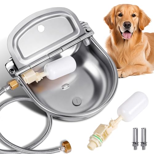 Automatic Dog Water Bowl Dispenser 304 Stainless Steel Dog Waterer - color: Standard with Drain Plug
