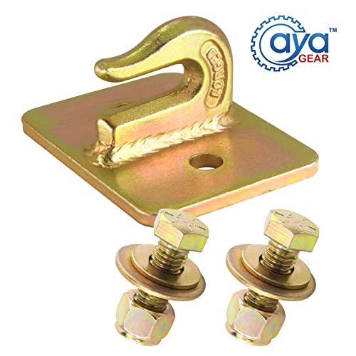 5/16" G70 Tractor Bucket Grab Hook, 18,800lbs Break Strength, Bolt-On Forged Steel, No Backer Plate, Gold