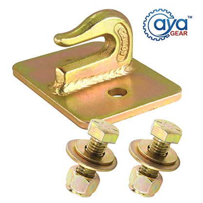 5/16" G70 Tractor Bucket Grab Hook, 18,800lbs Break Strength, Bolt-On Forged Steel, No Backer Plate, Gold