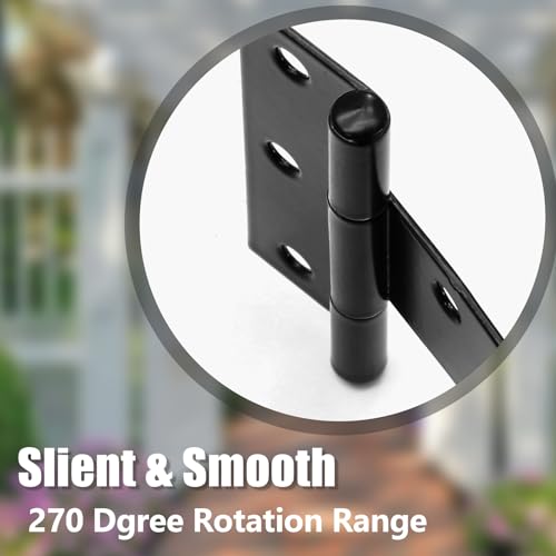 Murtenze 12Pack 2 Inch Black T-Strap Shed Hinge - color: Black, size: 2 Inch - 12Pack