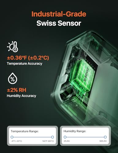X-Sense Wi-Fi Thermometer Hygrometer with LCD, 3 Sensors & Base Station - color: White, size: Digital, 3-Pack with 1 Base Station