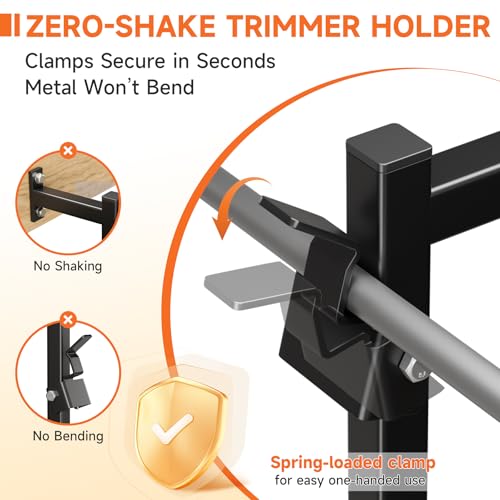 Weed Eater Rack for Enclosed Trailer,Trimmer Rack for Enclosed Trailer | Weedeater Rack for Trailer,3 Place Trailer Racks for Lawn Equipment,Weed Wacker Rack For Enclosed Trailer&Garage,Black Steel
