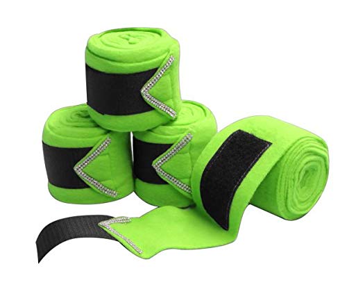 Fleece Polo Wraps w/Rhinestones - color: Lime