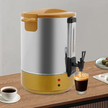 Electric Heat Preservation Bucket, 304 Stainless Steel Coffee Urn with Water Level Gauge, 5Gal Capacity & 86-230 ℉ Temp Control, Commercial Hot Water Dispenser for Cafe, Restaurant, Milk Tea Shop Etc