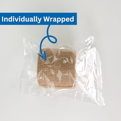 Self Adhesive Bandage Wrap 24 Pack 2" x 5 Yards, Beige