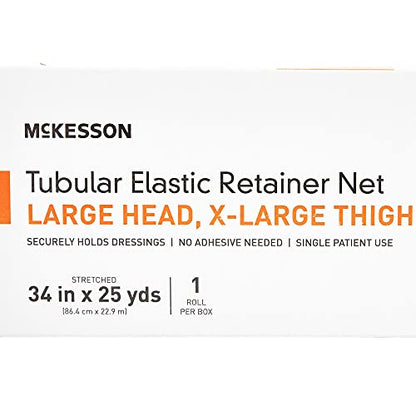 McKesson Tubular Elastic Retainer Net Dressing, Non-Sterile, Head, Thigh, Chest, Size 8, 34 in x 25 yd, 1 Count, 2 Pack - size: Size 8 1 Count (Pack of 2)