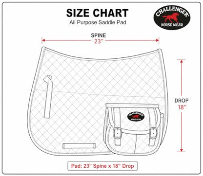 Horse Saddle Pad 23"x18" English Quilted Fur Padded All-Purpose Pink 7260PK