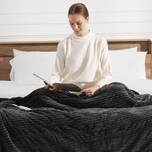 Electric Blanket Twin Size Heated Blanket Twin for Adult 62X84in Ultra Warm - color: Charcoal, size: Twin(62"x84")