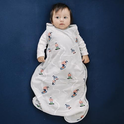 Woolino Toddler Sleeping Sack, 4 Season, Merino Wool and Organic Cotton, Baby Sleep Bag, 2-4 Years, Snowboarder - color: Snowboarder